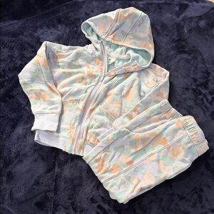 Pastel Camouflage Hooded Kids Set - Zip Jacket & Pants